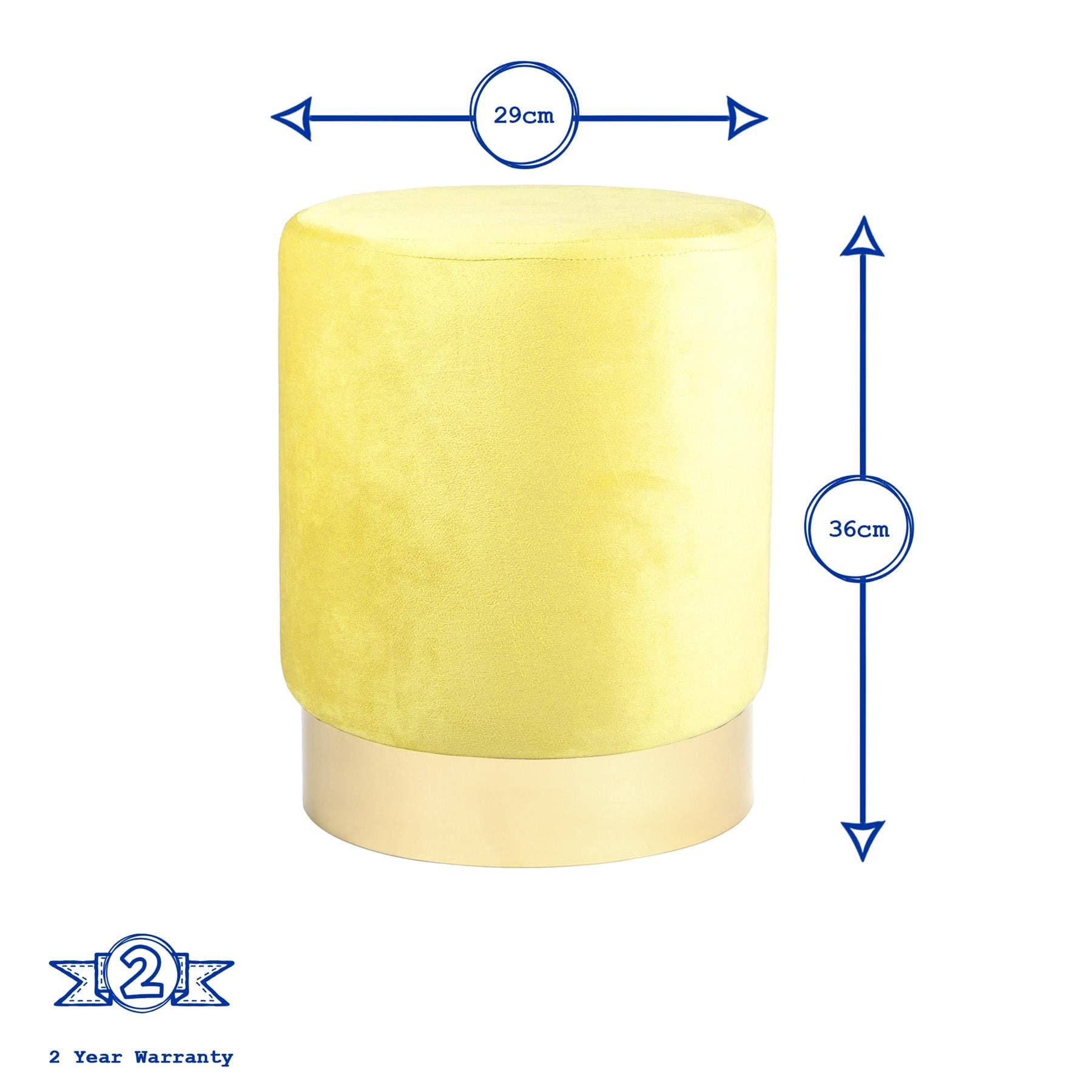 Rinkit Ltd – Großhandel Hocker – Runder samtbezogener Hocker als Fußbank – 29 cm Durchmesser x 36 cm Höhe – von Harbour Housewares47