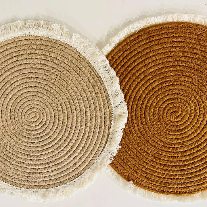 Alijie Design - Wholesale Placemat - Cotton Rope Boho Round Placemat 15 inches4