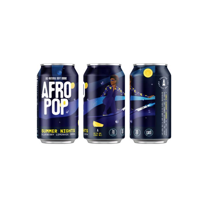 AFROPOP - Wholesale Soda/Carbonated Drink - Summer Nights: Blueberry Lemonade Soda