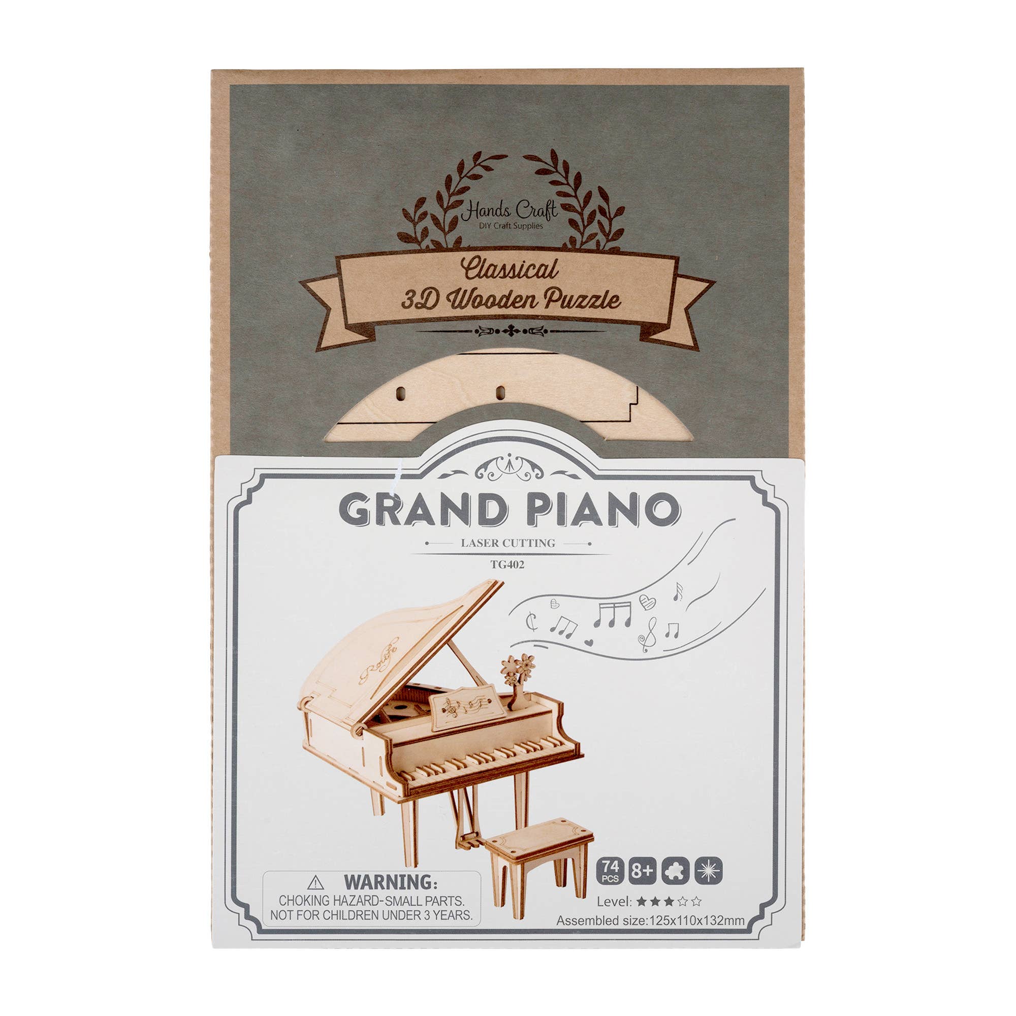 Hands Craft - Wholesale Puzzle - Kids - 3D Laser Cut Wooden Puzzle: Piano7