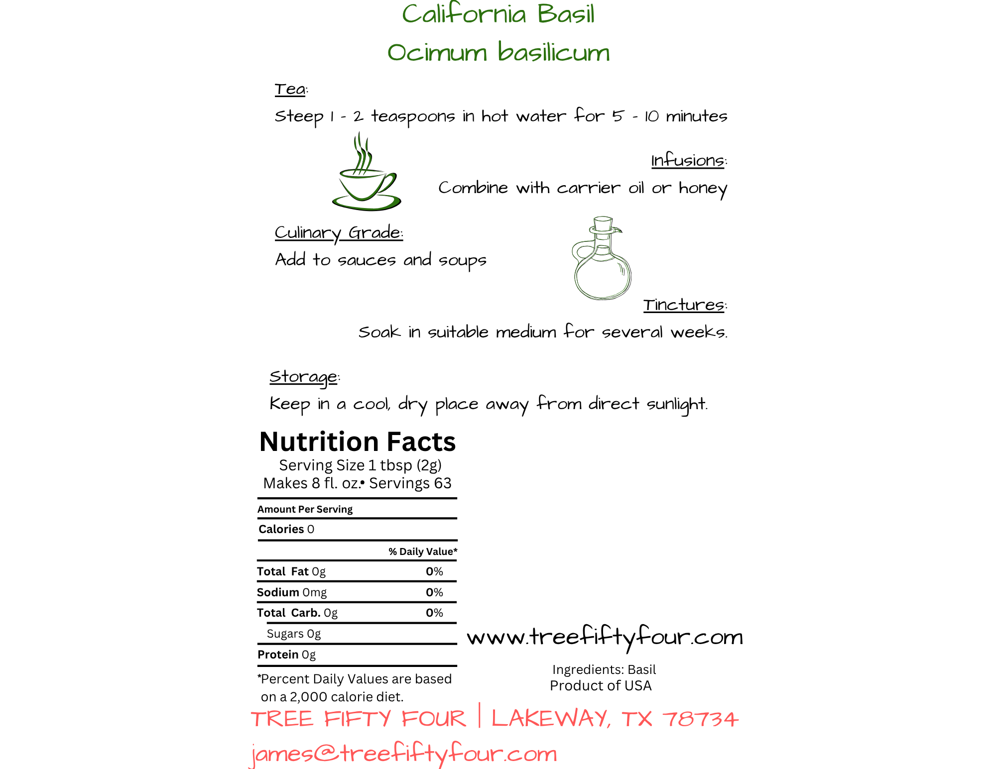 Tree Fifty Four - Wholesale Herbs - Basil, California | 2oz - 1 KG | Tree Fifty Four3