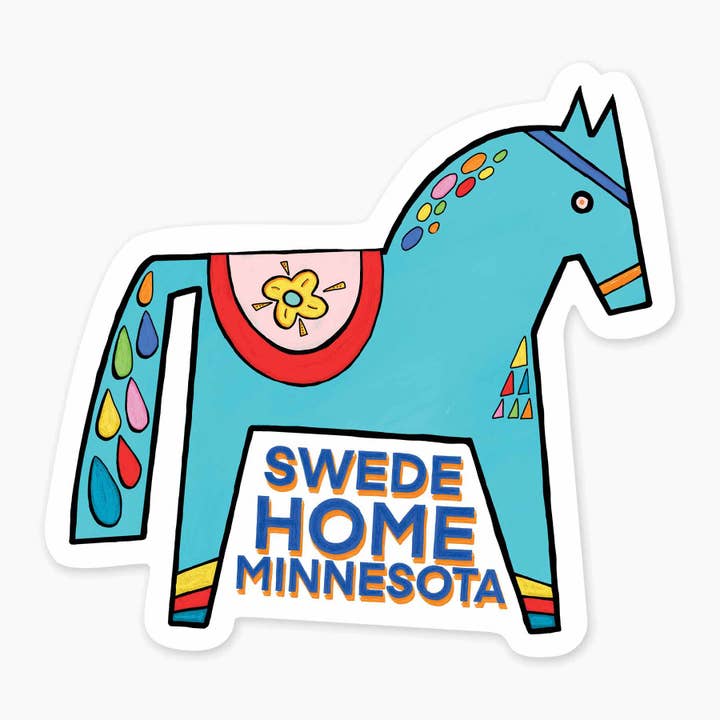 Swede Home MN - Autocollant artistique 3 pouces pour la vente par Nice Enough Stickers