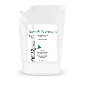 Savon moussant pour les mains, pochette de recharge 34 oz Relax (lavande) pour la vente par Boyle's Naturals, LLC