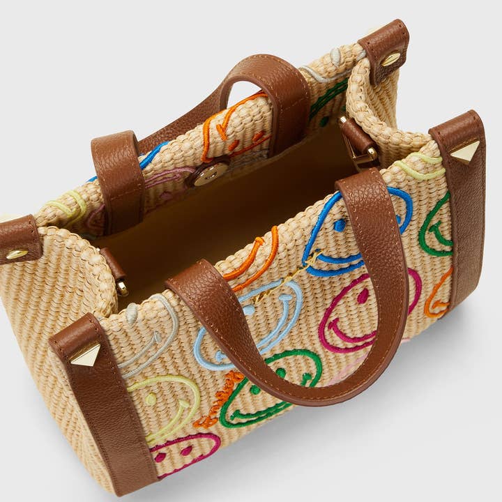 WEAT - Wholesale Tote Bag - Women's - Mini Tote Raffia Smiley®