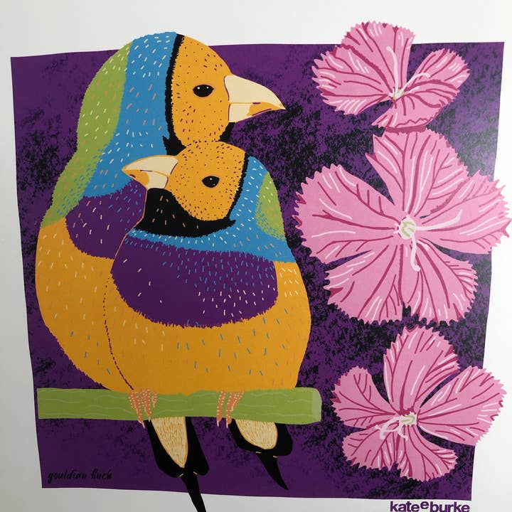 Kate E. Burke - Wholesale Art Print - Bird Series: Gouldian Finch 11x14 Digital Print3