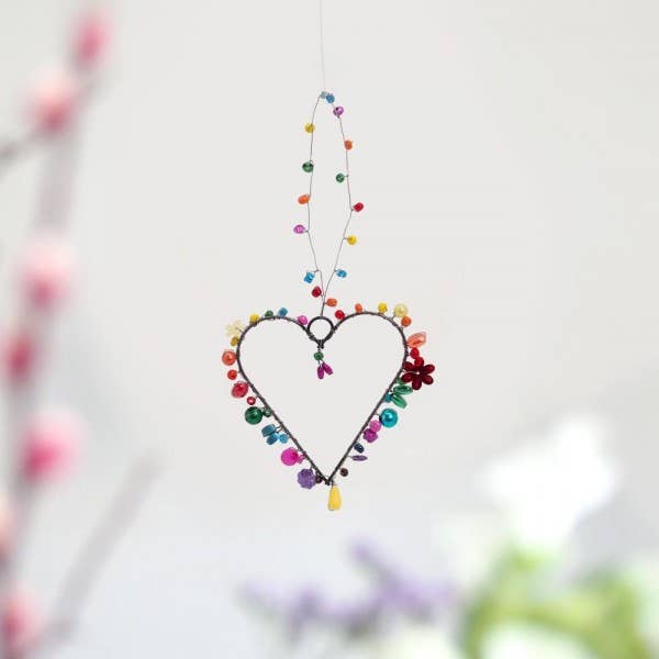 Decoration Sparkle Heart 7 rainbow for wholesale by NOÏ Hamburg