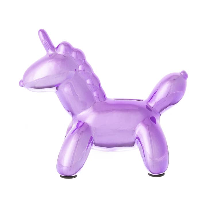 Hucha de unicornio con globo morado para venta al por mayor de Creative Gifts International Inc.