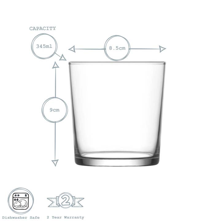 Rinkit Ltd - Wholesale Cocktail/Liquor Glass - LAV Bodega Double Old Fashioned Tumbler Glasses - 345ml