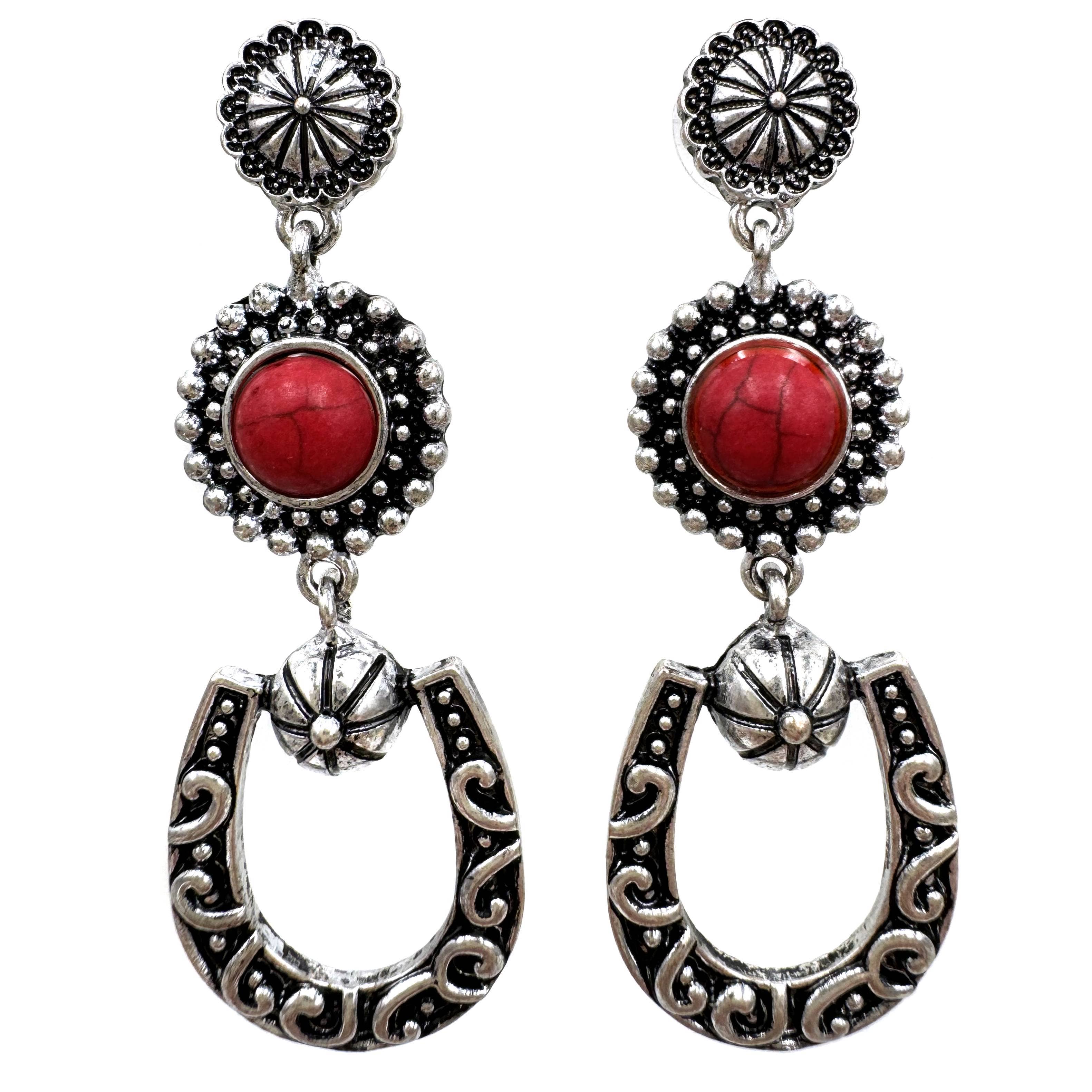 Lunar Deer - Wholesale Hangende/ronde oorbellen - Western Hoefijzer Oorbel Hangers1