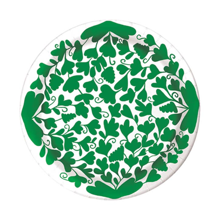 Green Vine Heavy Duty Paper Plate (10") | 8 Plates for wholesale by Lucy Grymes Designs