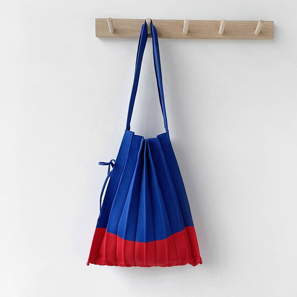 SueSilkHK – Engroshandel Tote bag - Dame – Ny single-skulder harmonika taske - Håndlavet farverig strikket tote til studerende og damer3