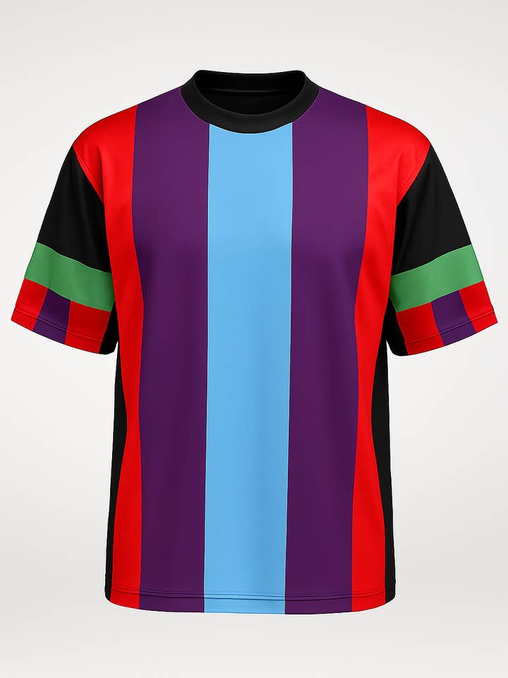 Factory Blanks - Wholesale T-shirt – men's - URBAN MIDNIGHT STRIPE BOXY JERSEY NEW STYLE STREETWEAR