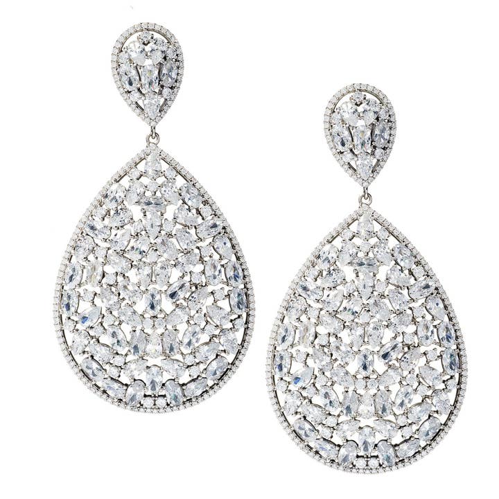 Lacelike - Orecchini a goccia, colore: Bianco per la vendita all'ingrosso da parte di JCM London