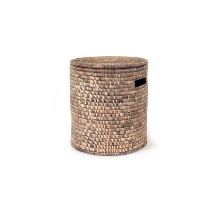 The African Home Goods - Wholesale Basket - Woven Storage Basket With Lid: Salima Monochrome Storage Basket - Brown6