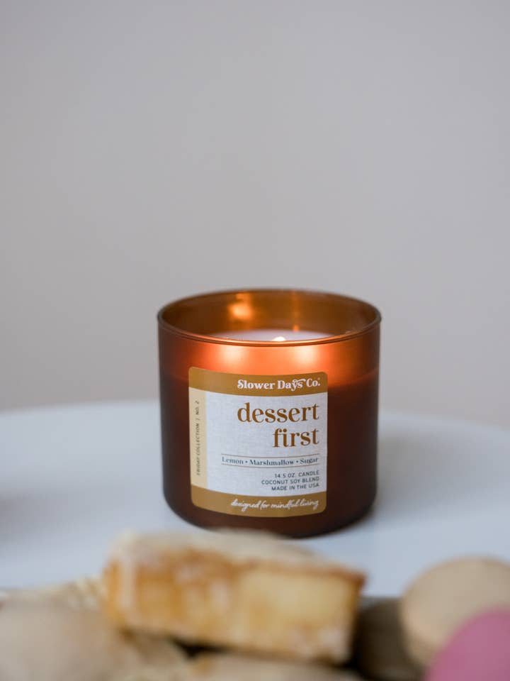 Dessert First - 14.5oz Candle for wholesale by Slower Days Co.