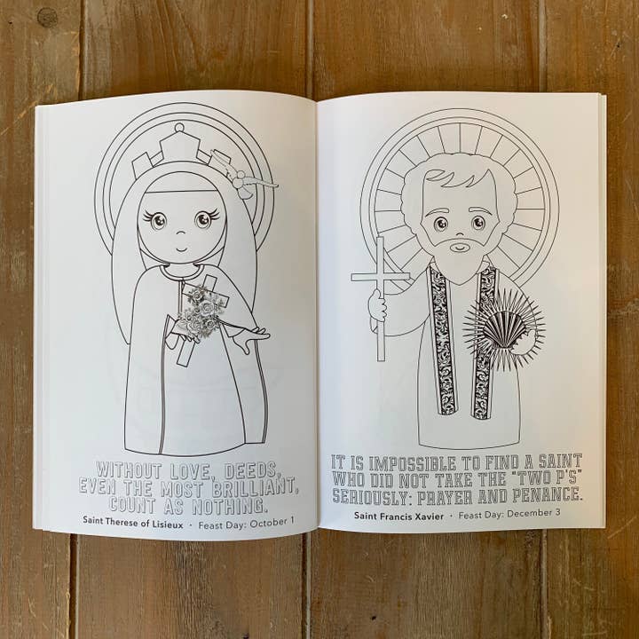 Meyer Market Designs - Wholesale Coloring Book - Kids & Baby - Catholic Saints Coloring Book. Catholic Coloring Book Gift. Saint Coloring. JPII, Mother Teresa, Joan of Arc. First communion. Mass Bag.