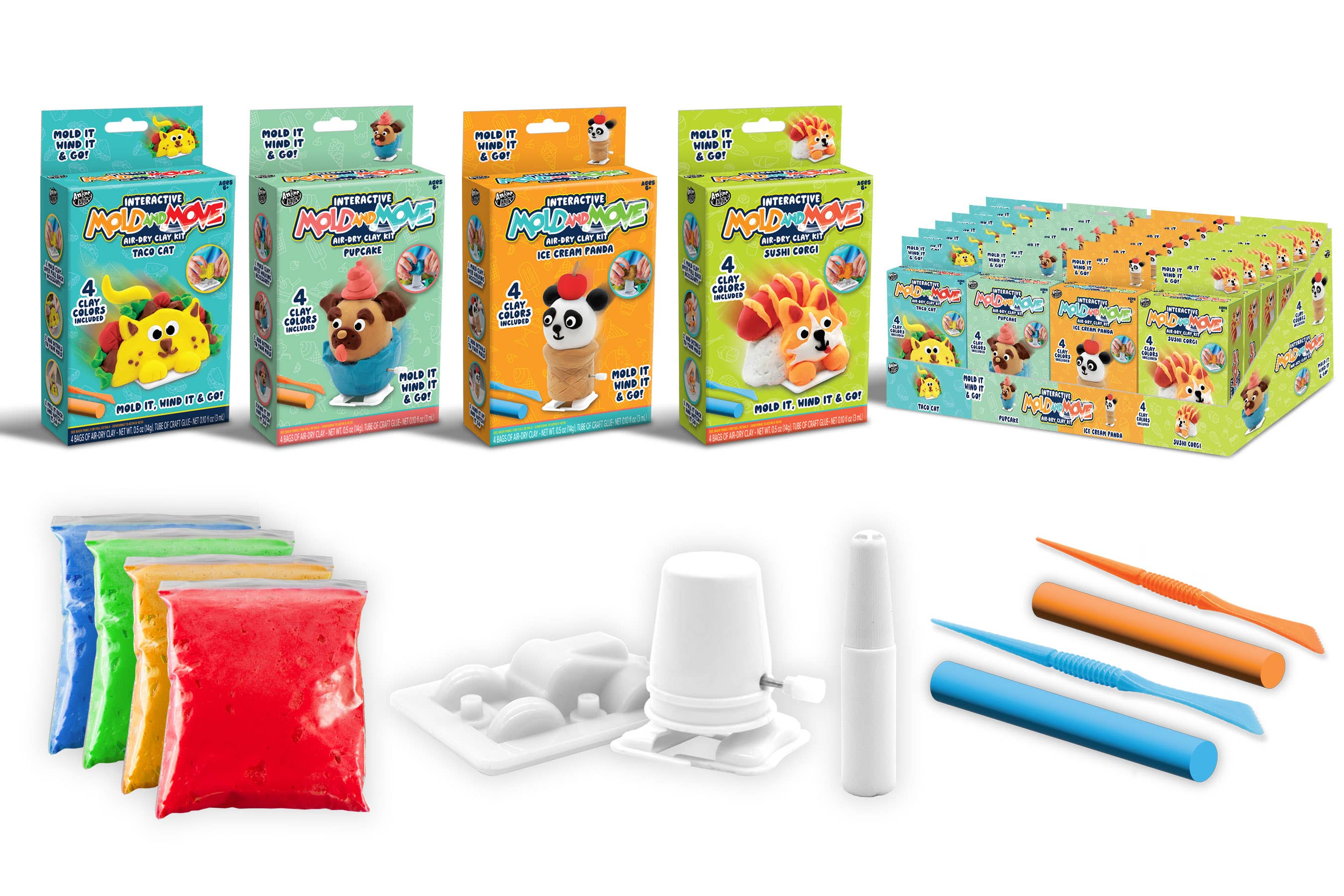 Anker Play Products - Wholesale DIY Craft Kit - Kids - Mold and Move Air Dry Clay Kits0