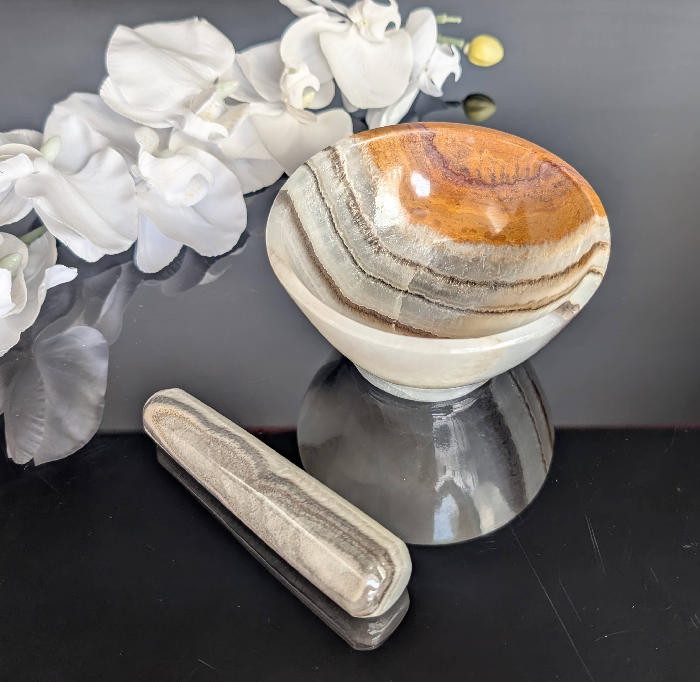 OnyxBowl - Wholesale Mortar & pestle - Hand carved Stone Molcajete, Onyx Mortar and Pestle1