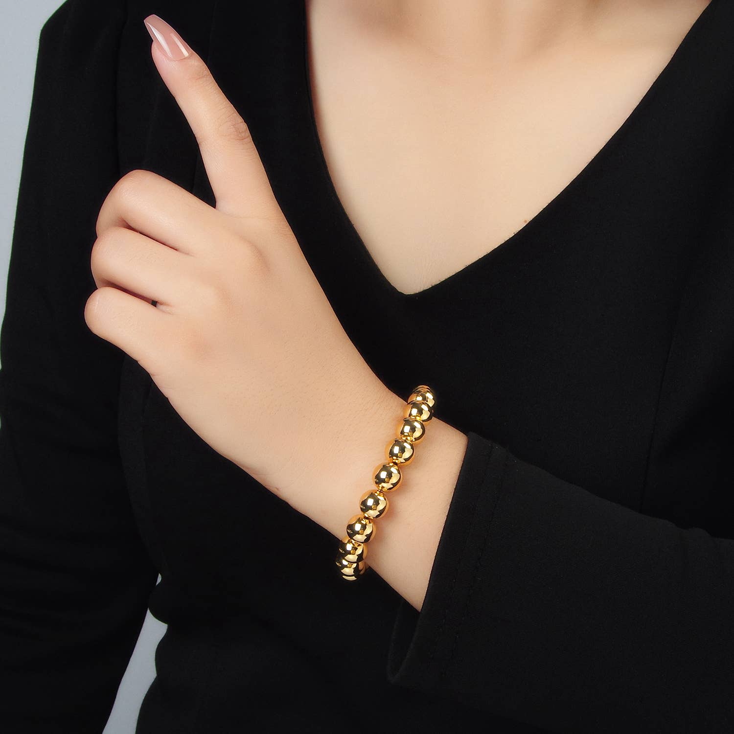 Aim Eternal - Venta al por mayor Pulsera de cuentas - Brazalete de burbujas con cuentas chapado en oro de 24 quilates | WA2638 - WA2640 5