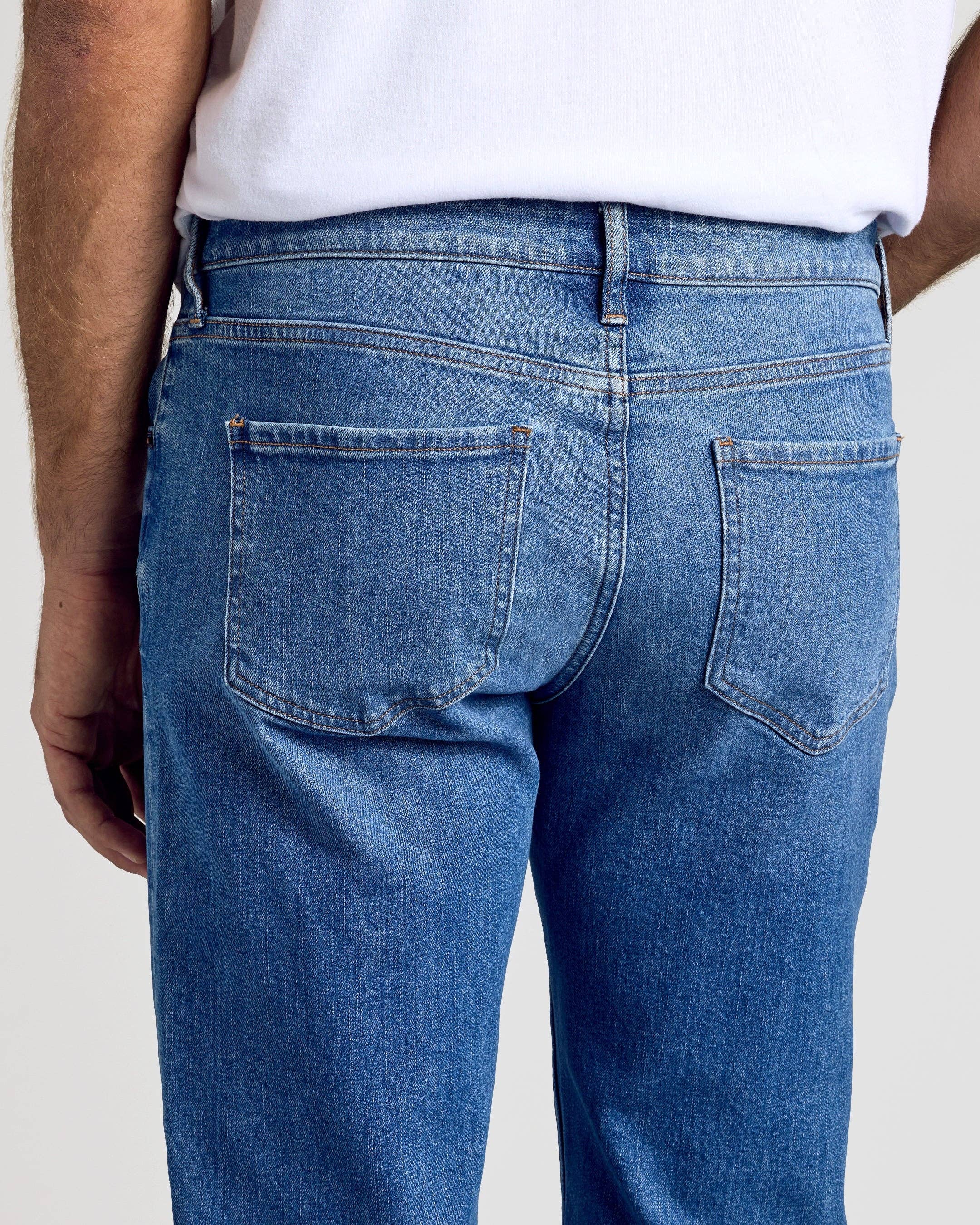 True Classic - Wholesale Jeans - Men's - Medium Indigo Wash Straight Authentic Denim Jeans3