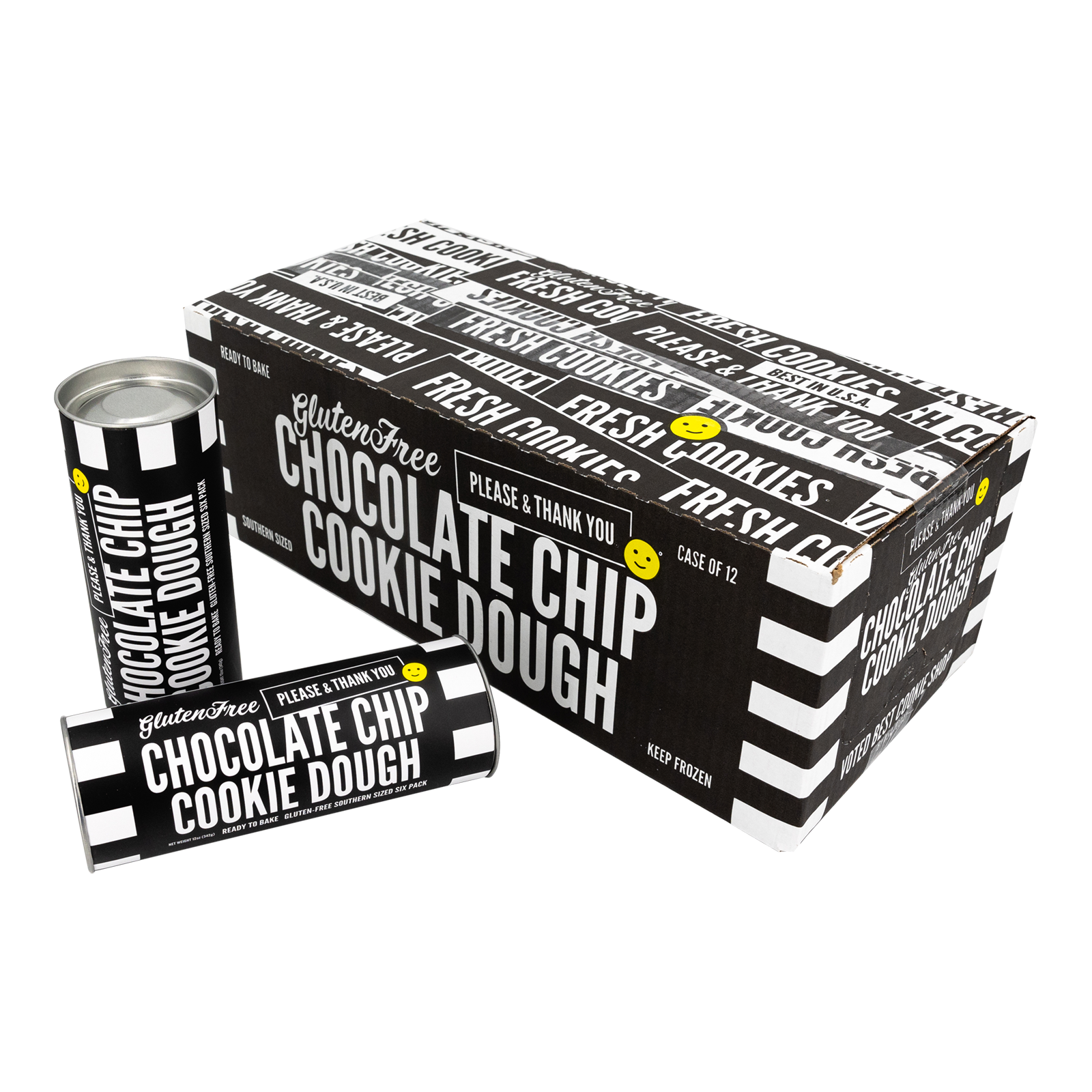 PLEASE & THANK YOU - Wholesale Cookie - GLUTEN FREE CHOCOLATE CHIP COOKIE DOUGH TUBES 1