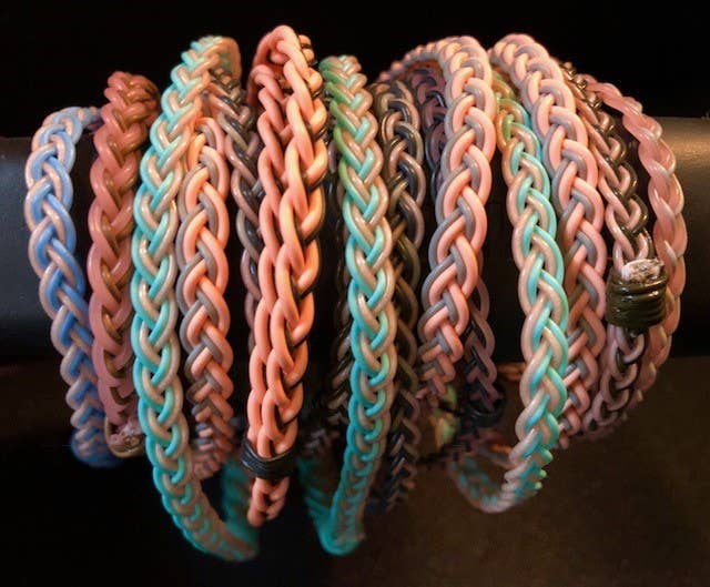 Mix of colors Flyvines Recycled Light Pink Fly Line Bracelet for wholesale on Faire1