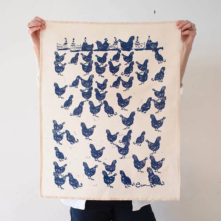 Hen House Tea Towel for wholesale by Erin Flett