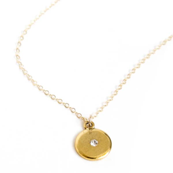 CZ Coin Necklace for wholesale by Rebekah Gough Jewelry