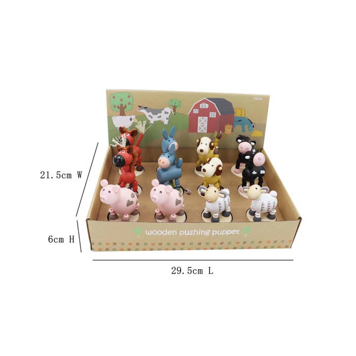 ToysLink - Wholesale Wood Toy - Kids - Wooden Farm Animal Press Toys
