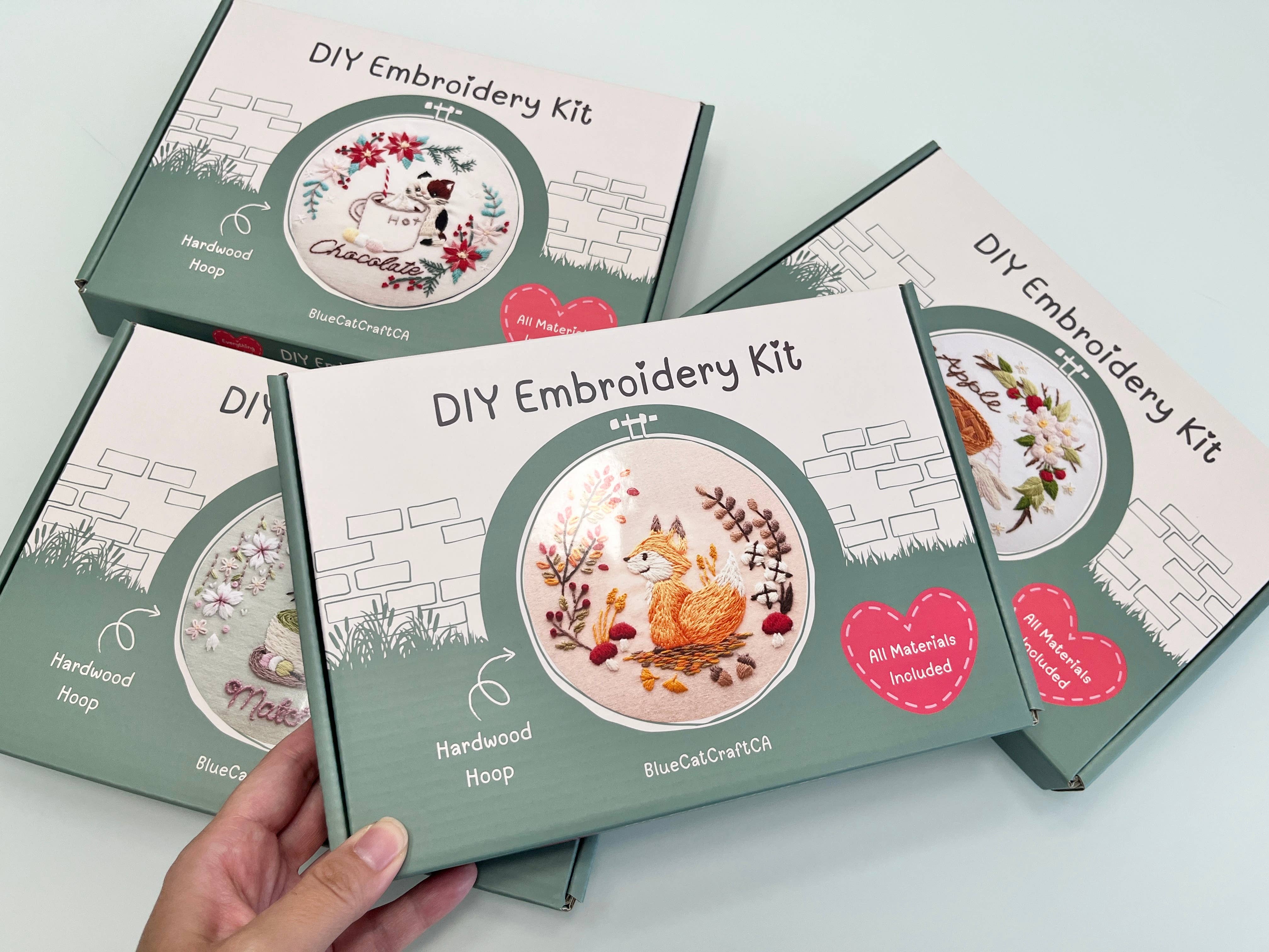 BlueCatCraftCA - Wholesale DIY craft kit - DIY Embroidery Kit Tea Lover from Coffee & Tea Collection6