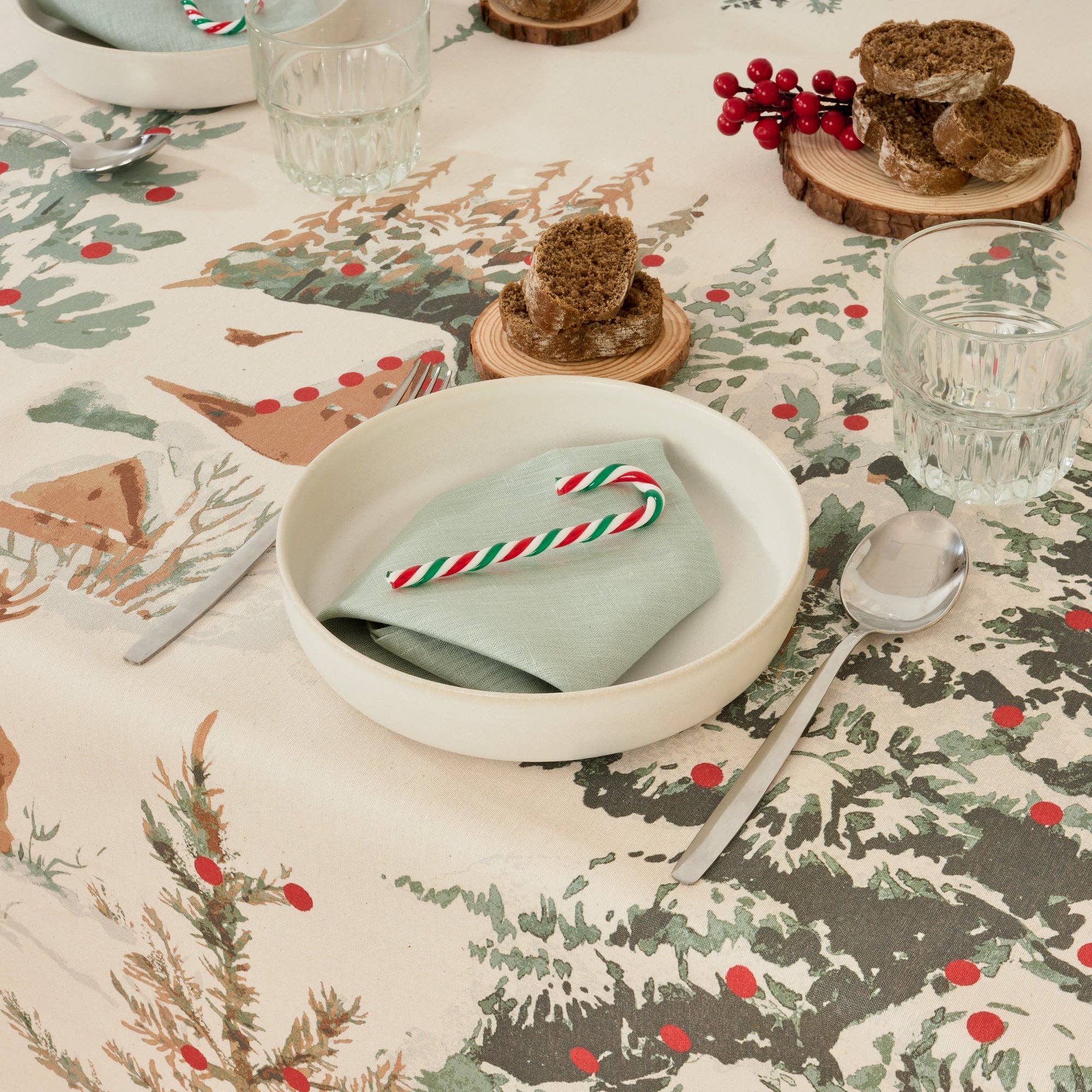 SG HOGAR - Wholesale Tablecloth - Christmas Deer Tact Fabric Tablecloth5