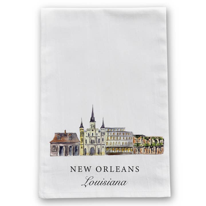 New Orleans Louisiana Tea Towel for wholesale by Barrel Down South