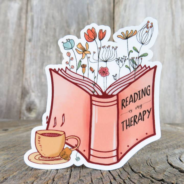 Reading is My Therapy Sticker Livro Amantes Leitores Presente Adesivo impermeável para computador portátil Anti-stress por atacado de Kirk's Krafts
