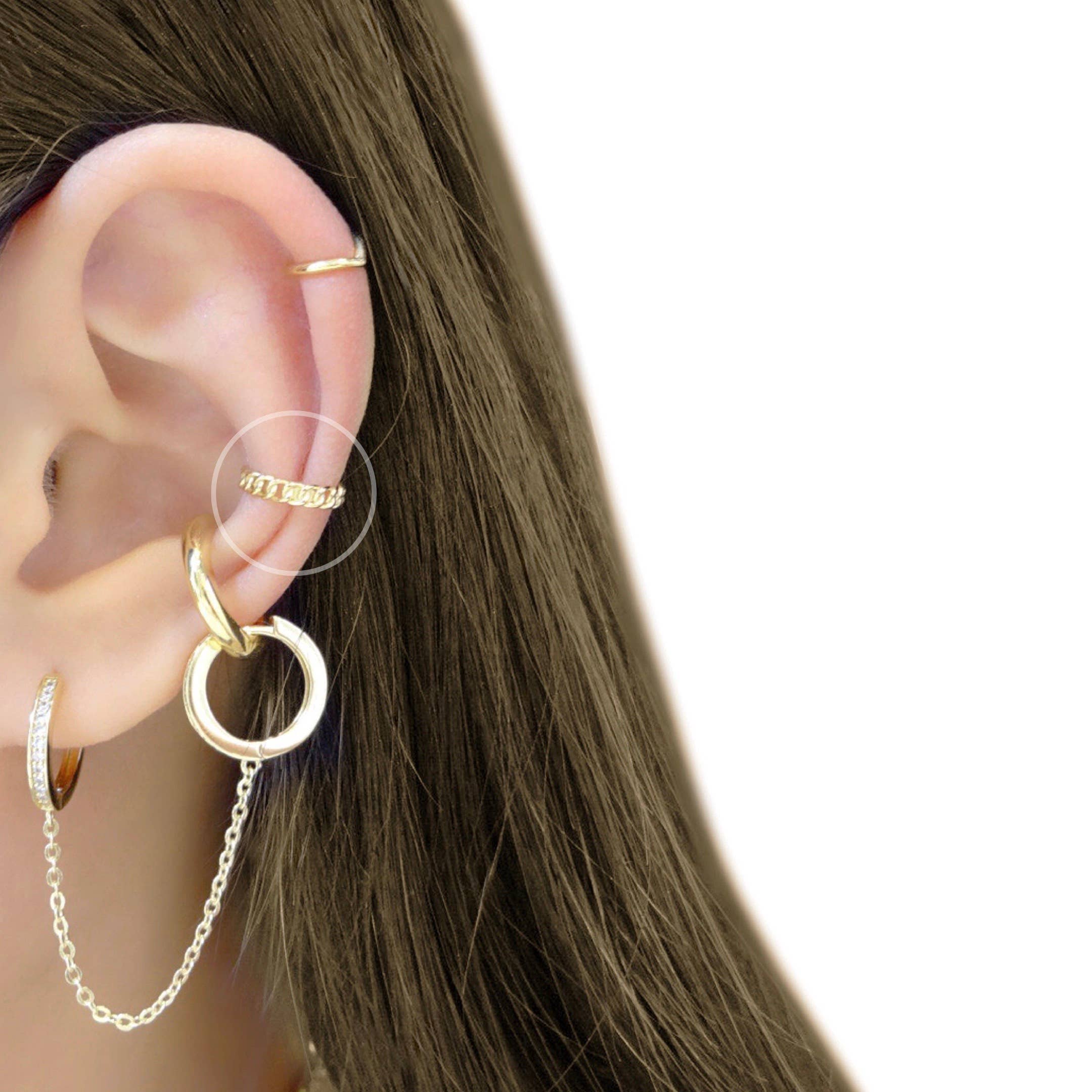 KIKICHIC - Wholesale Cuff/Wrap Earrings - Small Curb Chain Ear Cuff3