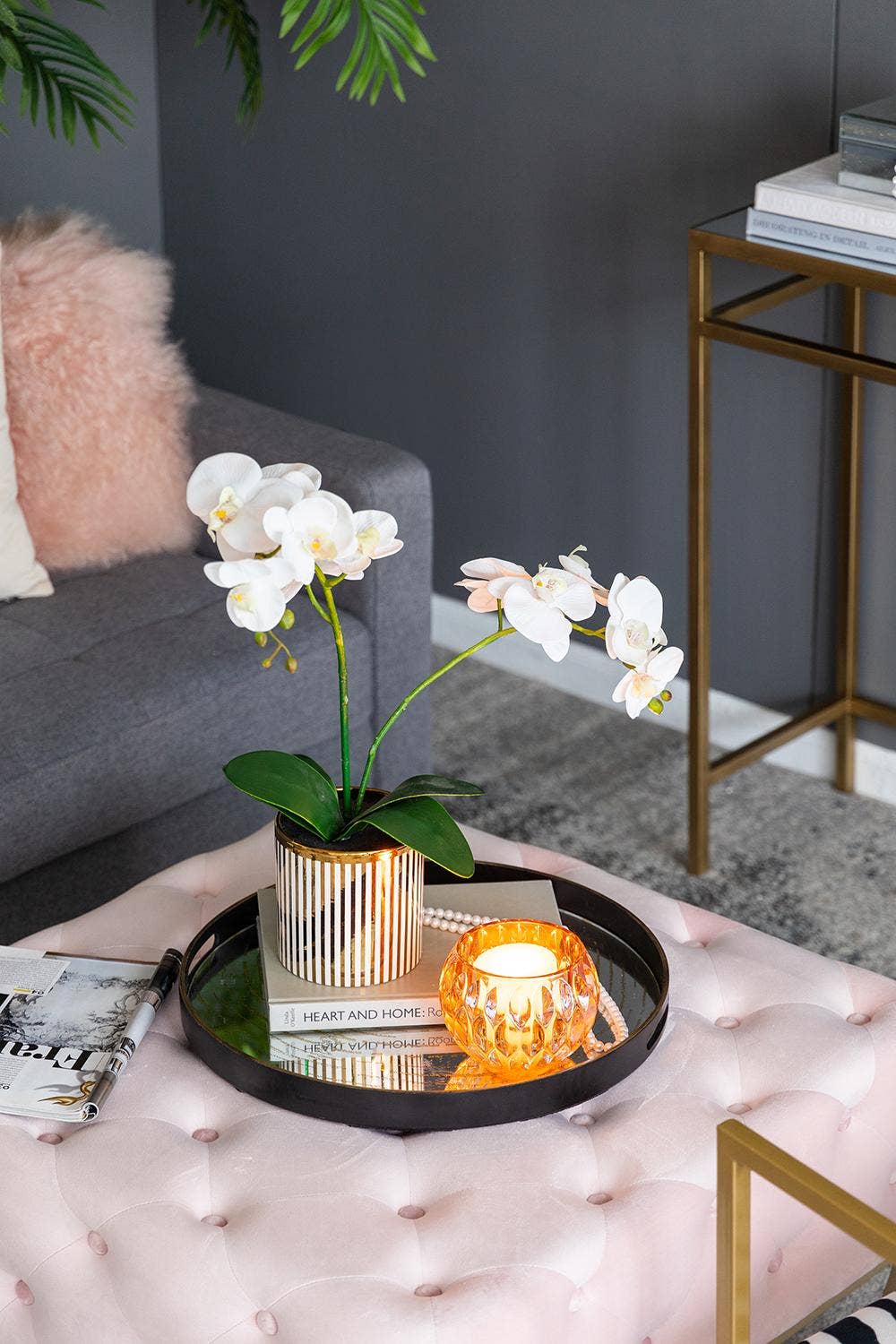 A&B Home Group Inc. - Wholesale Candle Holder - D6x4.3" Amber Candle Holder w/ Embossed Pattern - Amber10