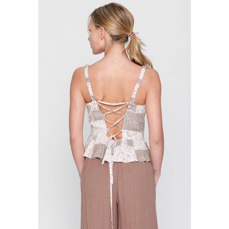 IVE - Wholesale Camisole - Women's - Elastic Shoulder Straps Peplum Cami Top2