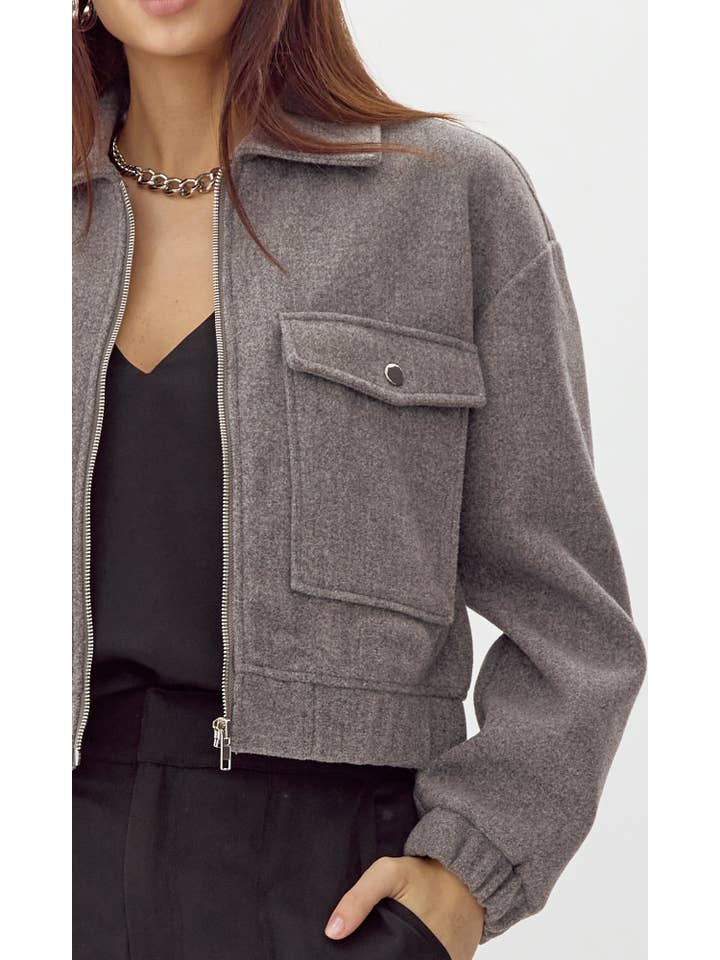 Liza Bomber in Chocolate Houndstooth Liza Bomber in Chocolate Houndstooth