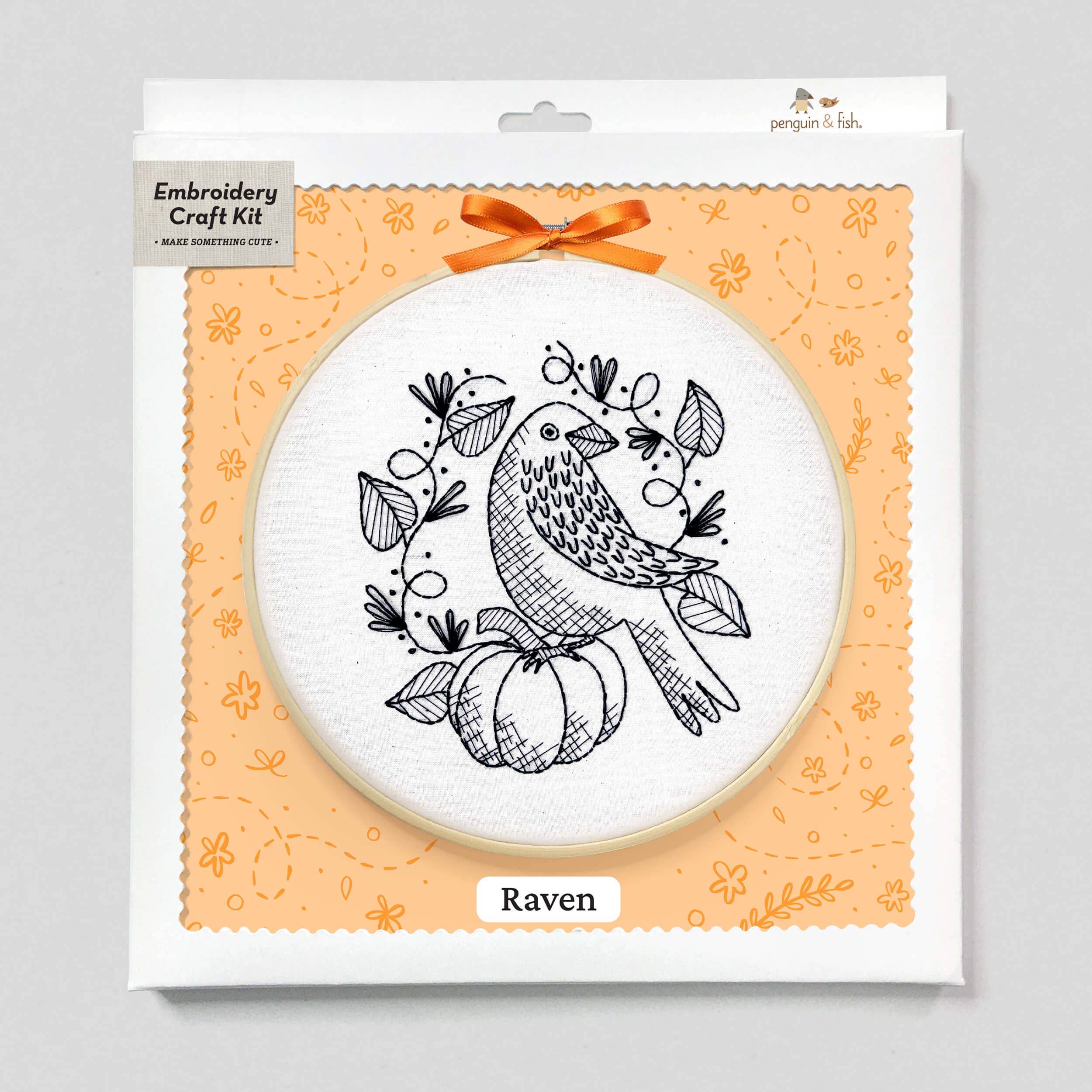 Penguin & Fish - Vendita all'ingrosso Attrezzatura per ricamo/punto croce - Kit da ricamo con corvo da 20 cm2