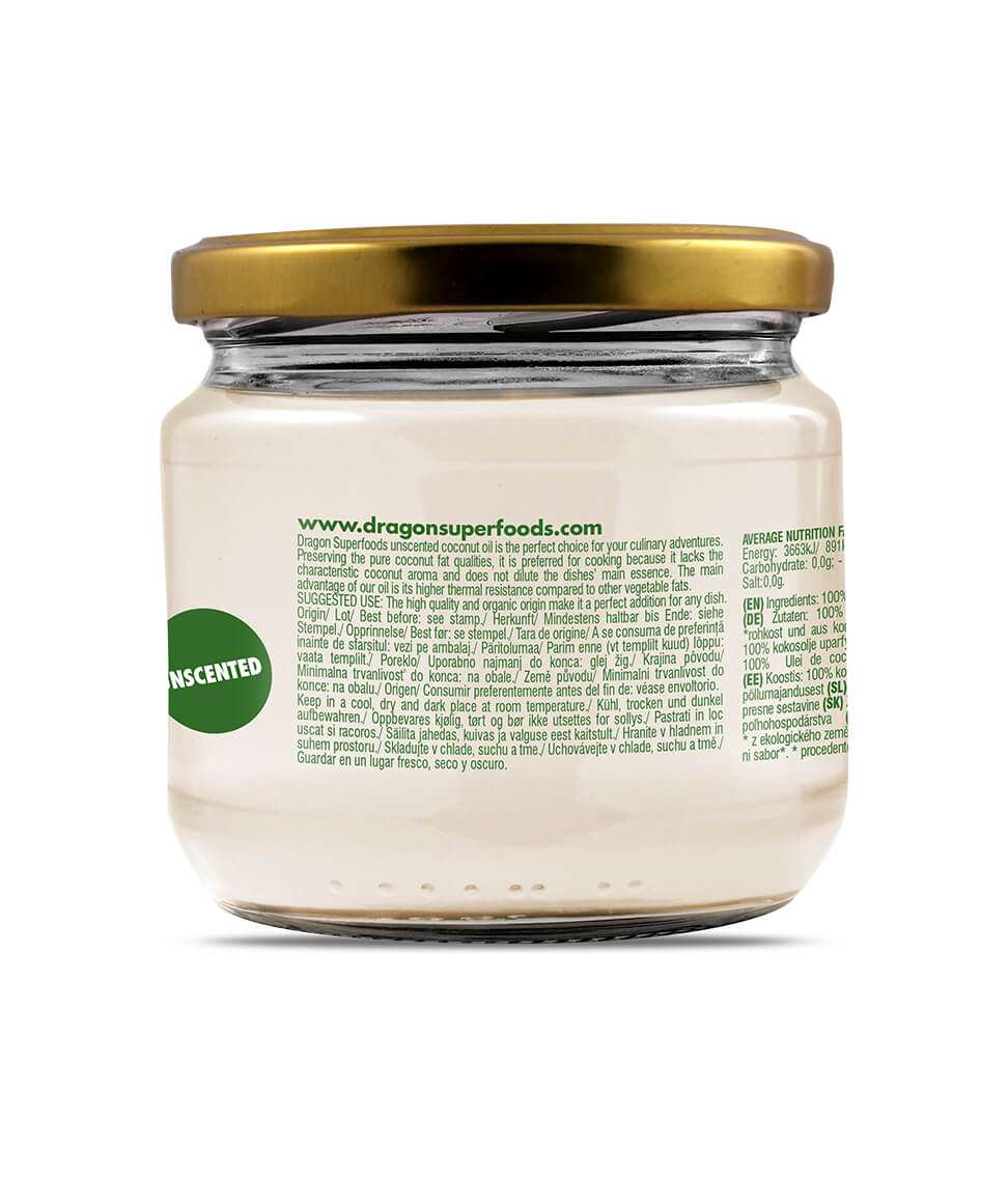 Smart Organic - Wholesale Cooking Oil - Coconut Oil (unscented), Bio, Dragon Superfoods, 300ml1