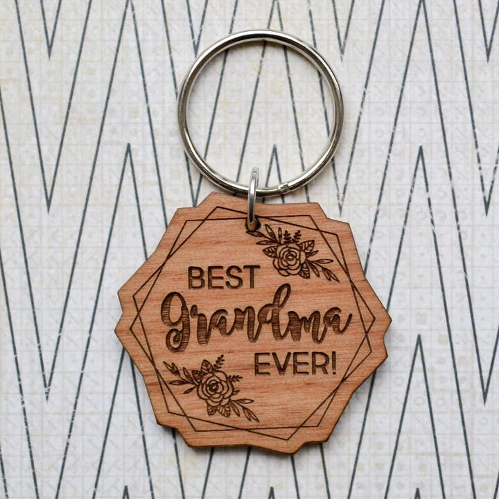 Best Grandma Ever Wood Keychain - Great Gift Idea for wholesale by The Brassy Explorer