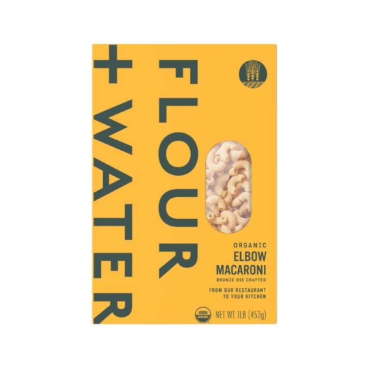 Flour + Water Foods - Wholesale Pasta - Organic Elbow Macaroni, Case Pack (16 Pack)