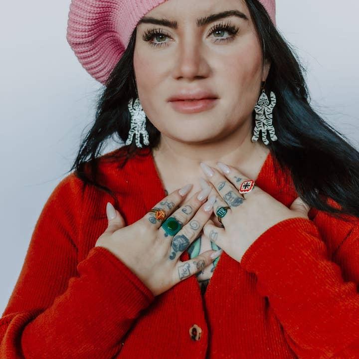 Crown & Heart - Wholesale Cocktail/Statement Ring - Quilt Square Ring3