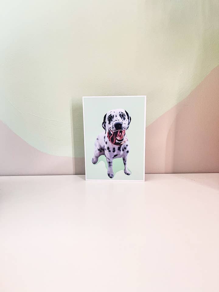 Biglietti di auguri dalmati, Manchester, pacchetto, ritratto di animale domestico per la vendita all'ingrosso da parte di Blümeli Shop