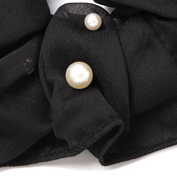 Inca UK - Wholesale Scrunchie - Women's - Chiffon and pearl bead scrunchie.Dia. 13cm2