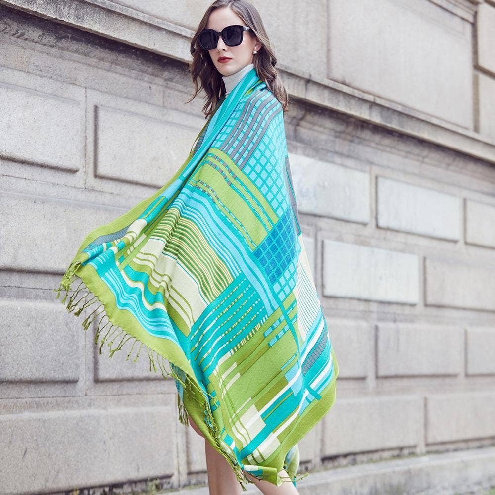 Scarflings - Vendita all'ingrosso Sciarpa - Donna - Smeraldo Sera Scialle in Lana - Verde2