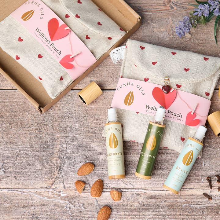 Pochette Benessere Cuore - Oli da Massaggio per Punti di Pulsazione per la vendita all'ingrosso da parte di Sukha Oils Ltd