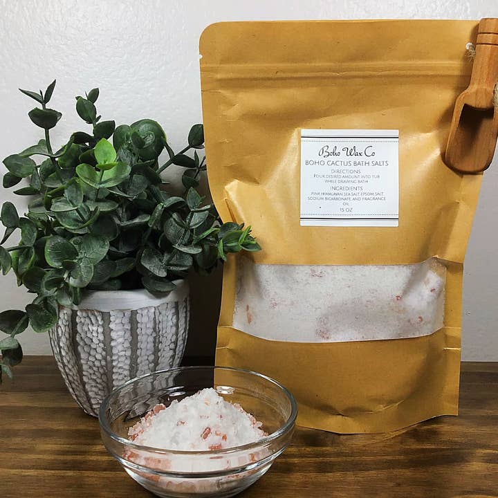 Boho Cactus Bath Salts 15OZ for wholesale by Boho Wax Co