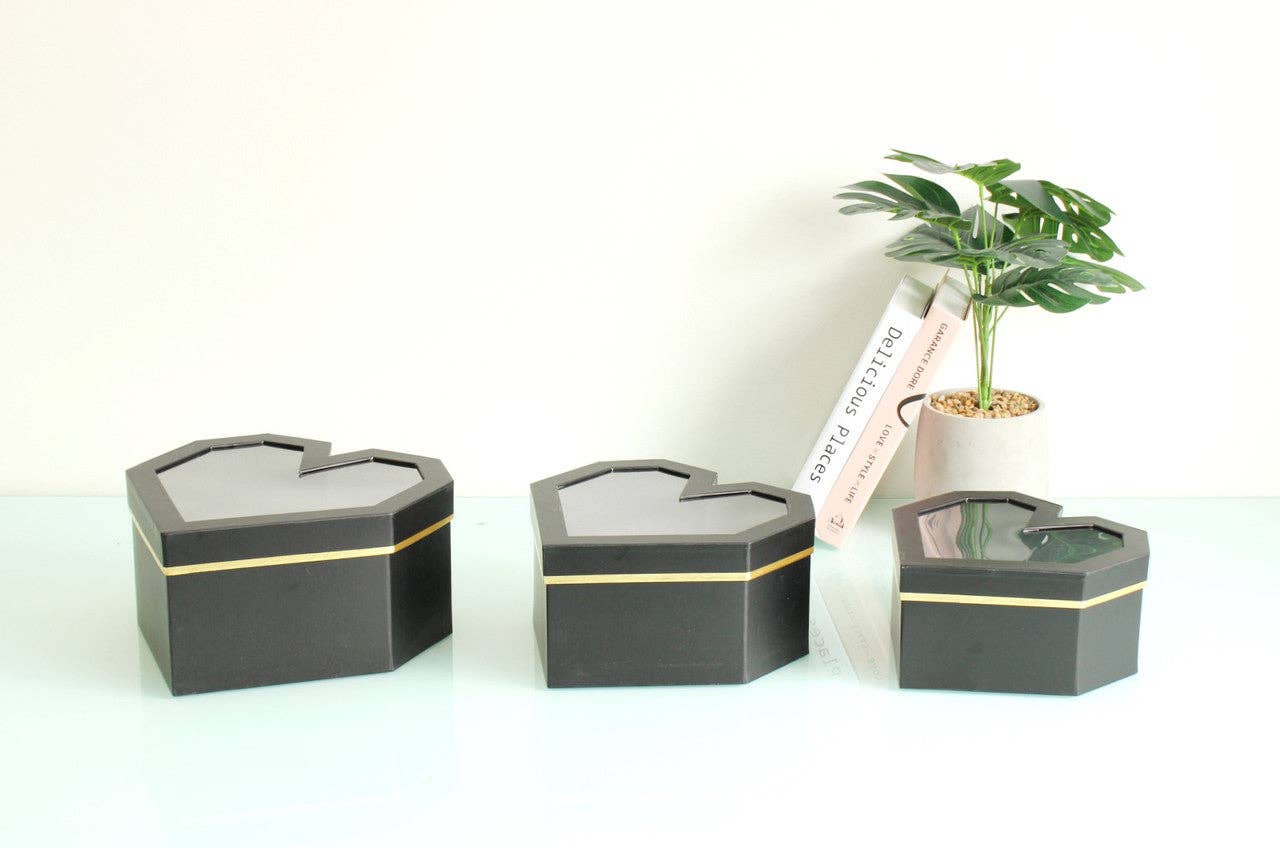 Elegant Design Supply - Wholesale Decorative Box - Diamond Heart Shape Flower Box with Clear Lid4