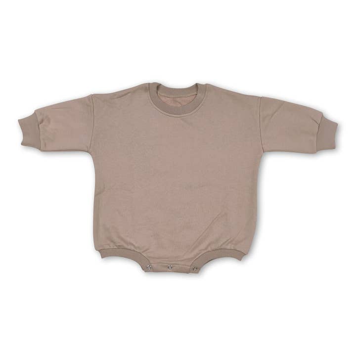 Yawoo Garments - Wholesale Bodysuit (Non-Footed) - Baby - Khaki cotton long sleeves baby sweat romper