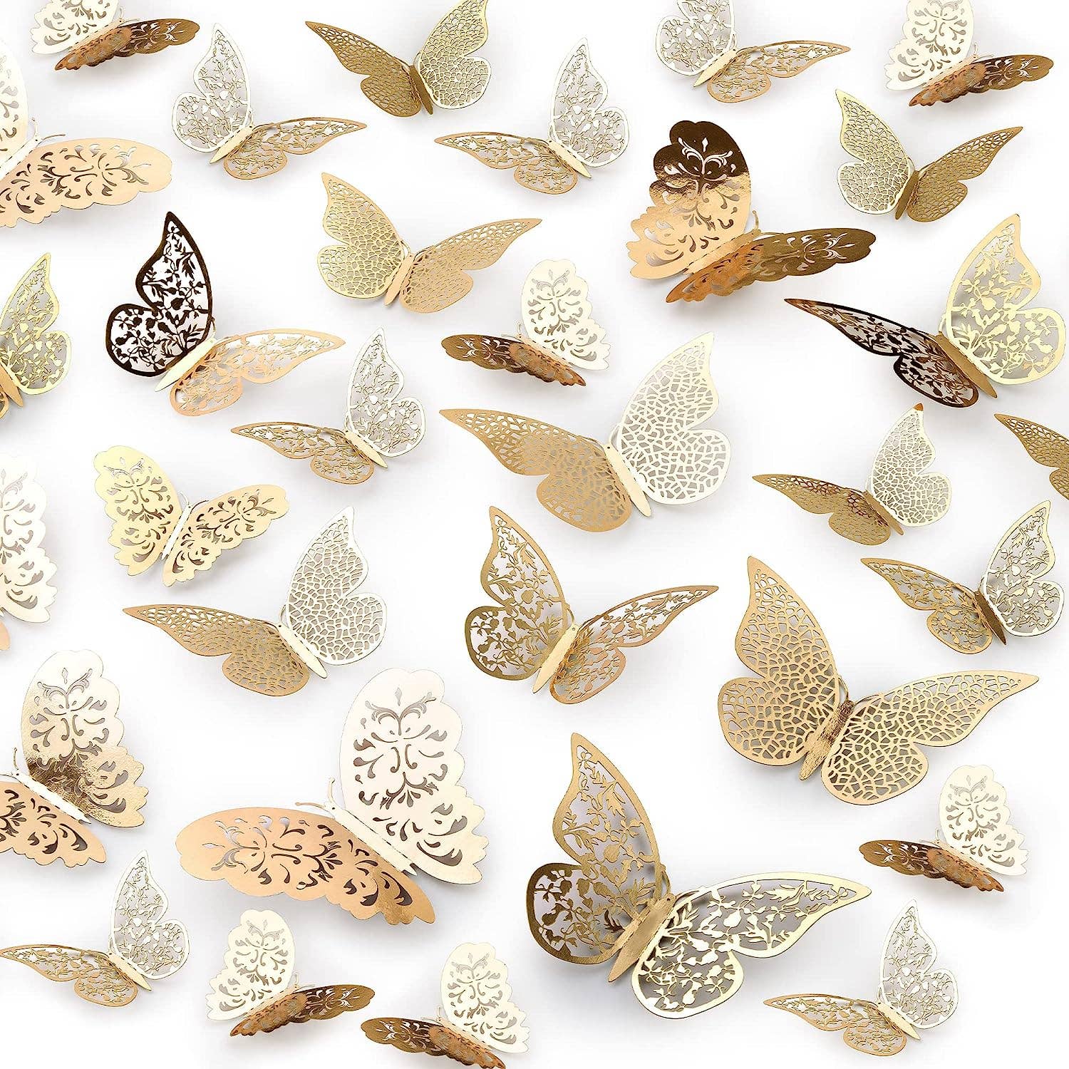 Zulay Kitchen – wholesale Wall Accent – 3D Butterfly Wall Decor – Set of 48 Decorative Butterflies20
